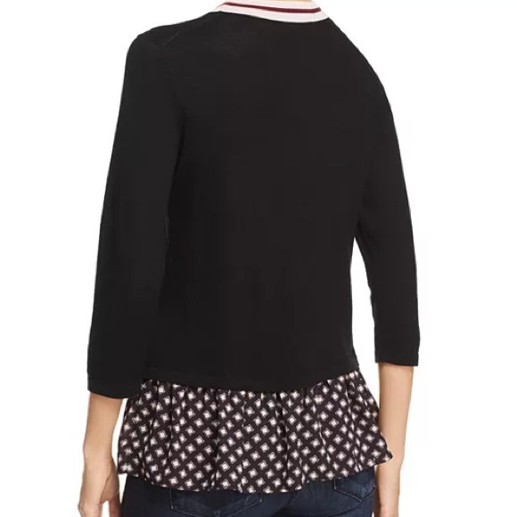 Kate Spade New York Mixed-Media Diamond print Peplum Sweater NWOT - Picture 3 of 7